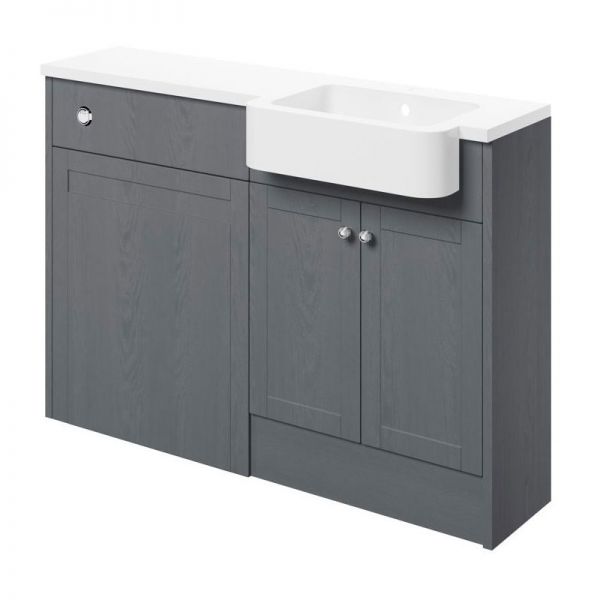 Moods Bickington Grey Ash 1242mm Basin and WC Unit Pack RH