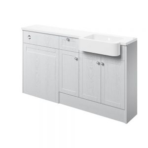 Moods Bickington Fitted  White Ash 1542mm Basin and WC Unit Pack RH