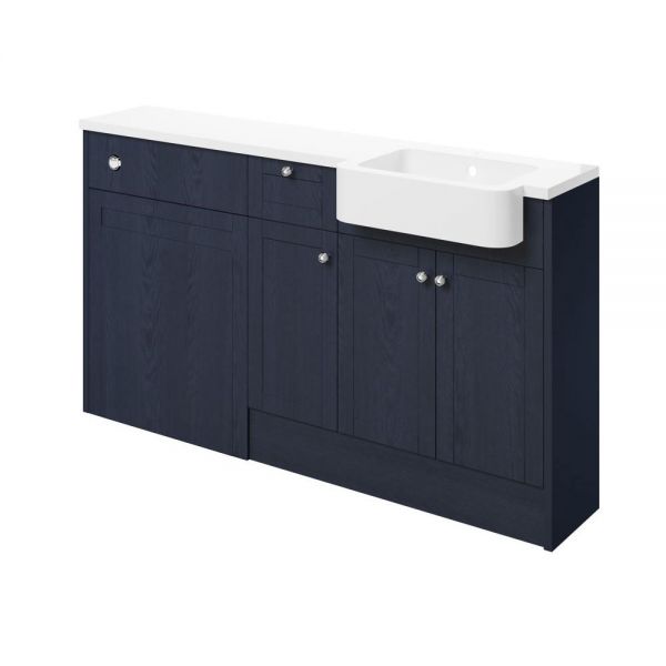 Moods Bickington Fitted Indigo Ash 1542mm Basin and WC Unit Pack RH