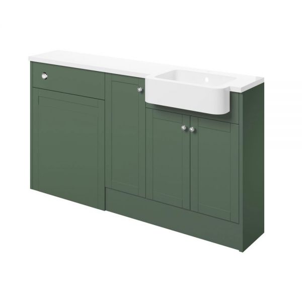 Moods Bickington Sage Green 1542mm Basin and WC Unit Pack RH