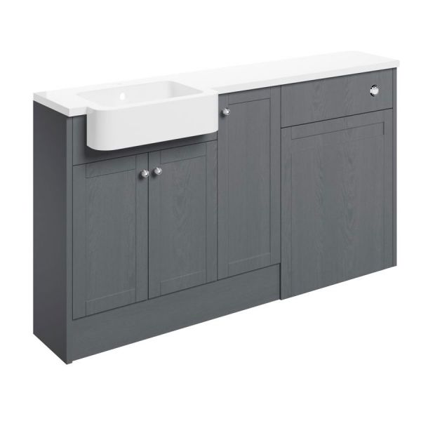 Moods Bickington Grey Ash 1542mm Basin and WC Unit Pack LH