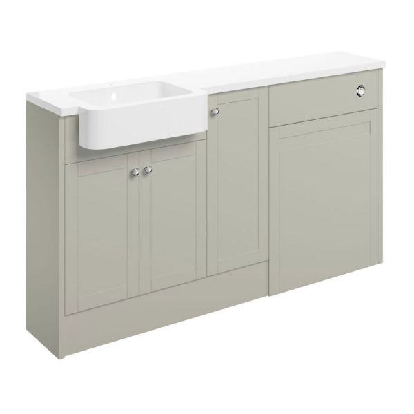 Moods Bickington Matt Latte 1542mm Basin and WC Unit Pack LH