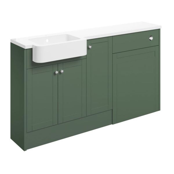 Moods Bickington Sage Green 1542mm Basin and WC Unit Pack LH