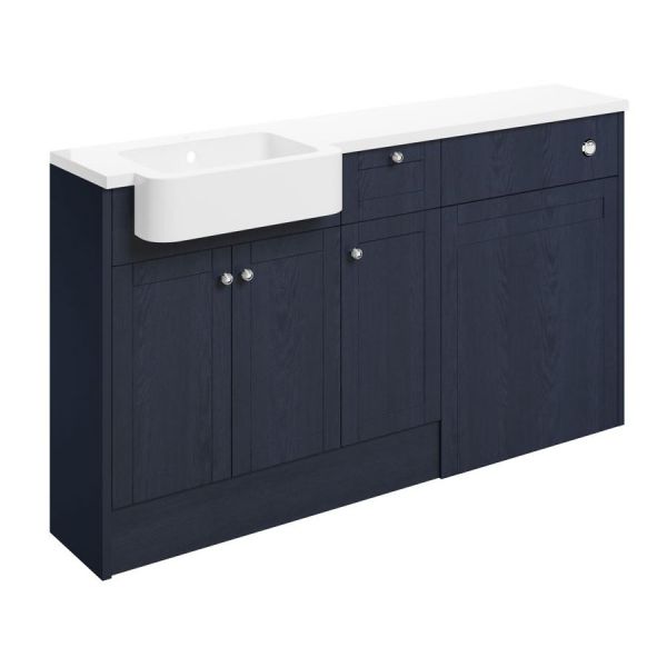 Moods Bickington Fitted Indigo Ash 1542mm Basin and WC Unit Pack LH