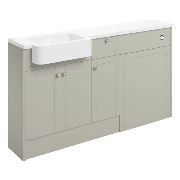 Moods Bickington Fitted Matt Latte 1542mm Basin and WC Unit Pack LH