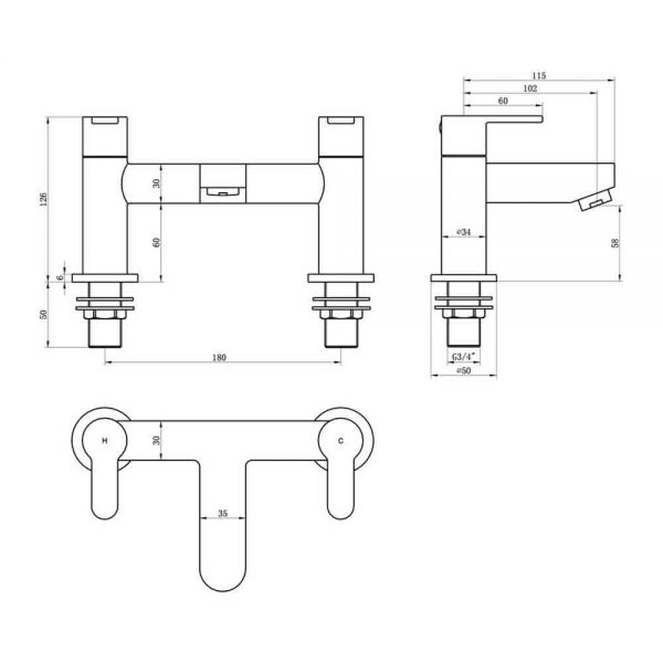 Moods Bountiful Chrome Bath Filler Tap #2