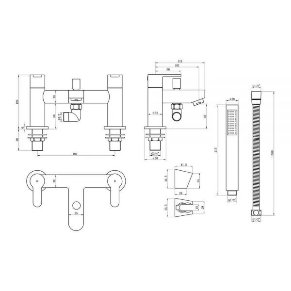 Moods Bountiful Chrome Bath Shower Mixer Tap #2