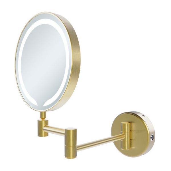 Moods Brave Round LED Cosmetic Mirror Brushed Brass