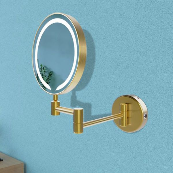 Moods Brave Round LED Cosmetic Mirror Brushed Brass #2