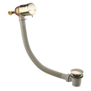 Moods Brushed Bronze Overflow Bath Filler Waste with Integrated Valve