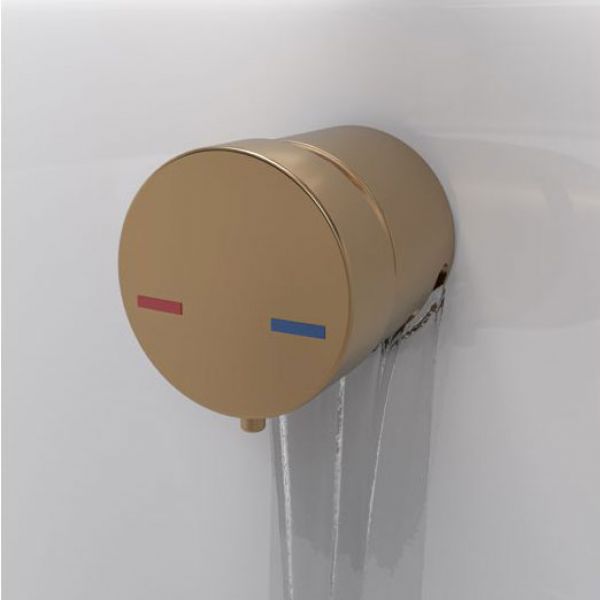 Moods Brushed Bronze Overflow Bath Filler Waste with Integrated Valve #2