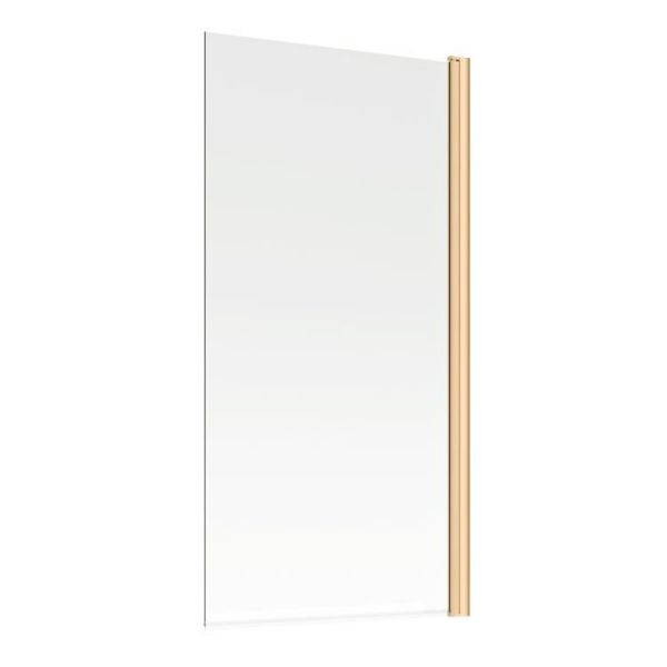 Moods Brushed Brass Single Panel Hinged Bath Screen