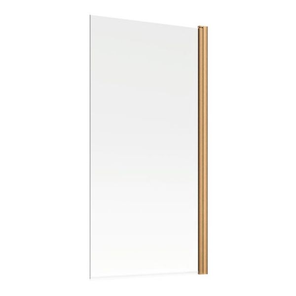 Moods Brushed Bronze Single Panel Hinged Bath Screen