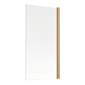 Moods Brushed Bronze Single Panel Hinged Bath Screen