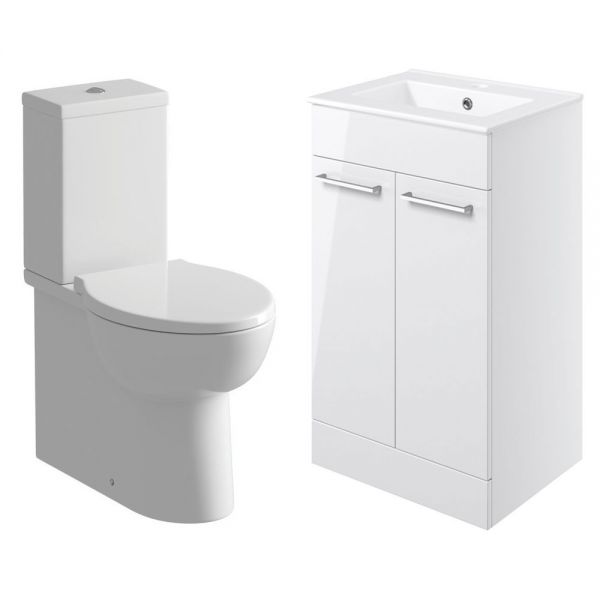 Moods Citrus Toilet and 600mm Basin Unit Bathroom Suite