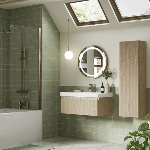 Moods Cuba 500mm Textured Oak Wall Mounted Vanity Unit and Basin #2