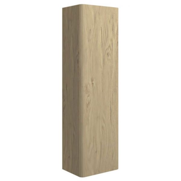 Moods Cuba Textured Oak Wall Hung Tall Bathroom Storage Unit