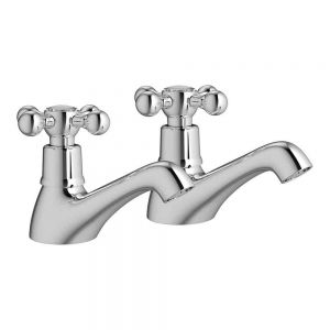 Moods Deco Chrome Basin Pillar Taps