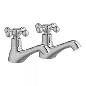Moods Deco Chrome Bath Pillar Taps