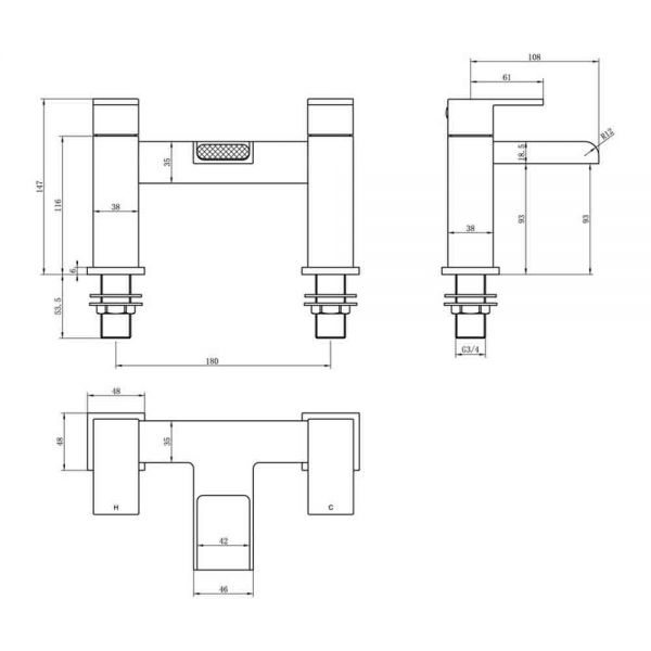 Moods Derwent Chrome Bath Filler Tap #2