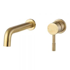 Moods Eustache Brushed Brass Wall Mounted Basin Mixer Tap