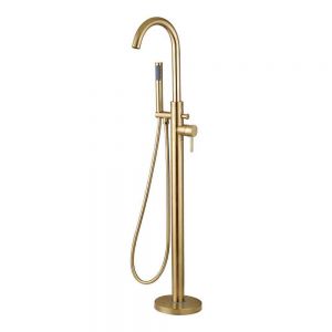 Moods Eustache Brushed Brass Floor Standing Bath Shower Mixer Tap