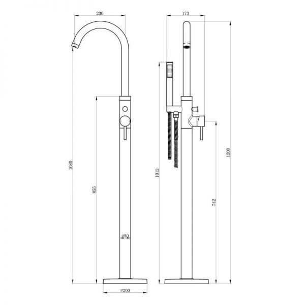Moods Eustache Chrome Floor Standing Bath Shower Mixer Tap #2