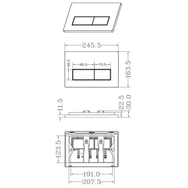 Moods Rectangular Dual Flush Plate Chrome #2