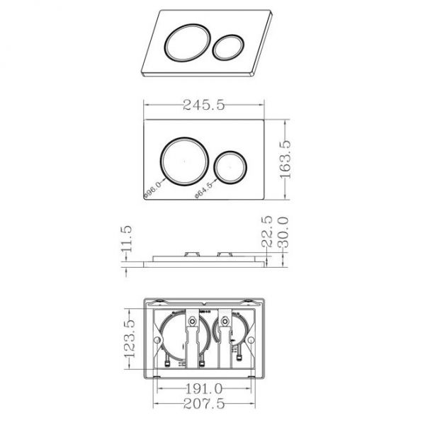 Moods Round Dual Flush Plate Brushed Brass #2