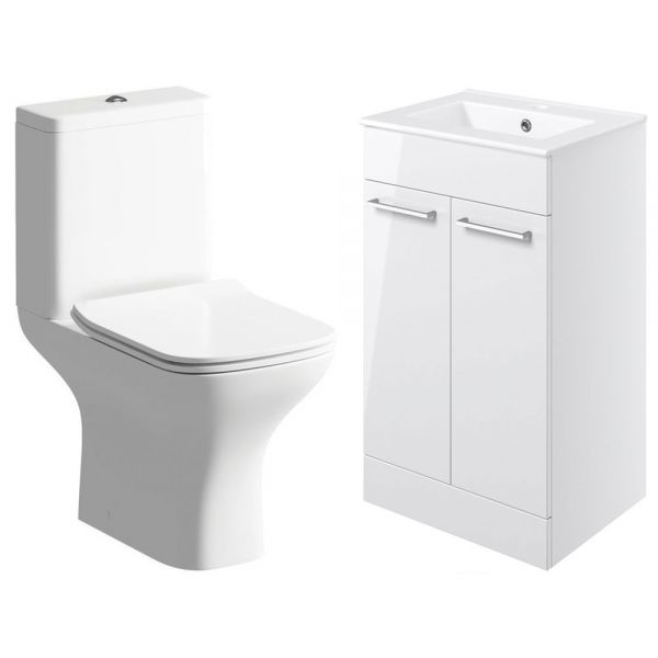 Moods Gya Toilet and 600mm Basin Unit Bathroom Suite