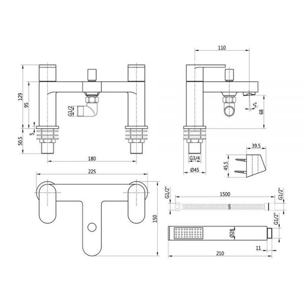 Moods Harlan Chrome Bath Shower Mixer Tap #2