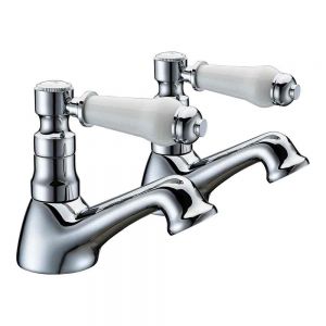Moods Hempstead Chrome Basin Pillar Taps