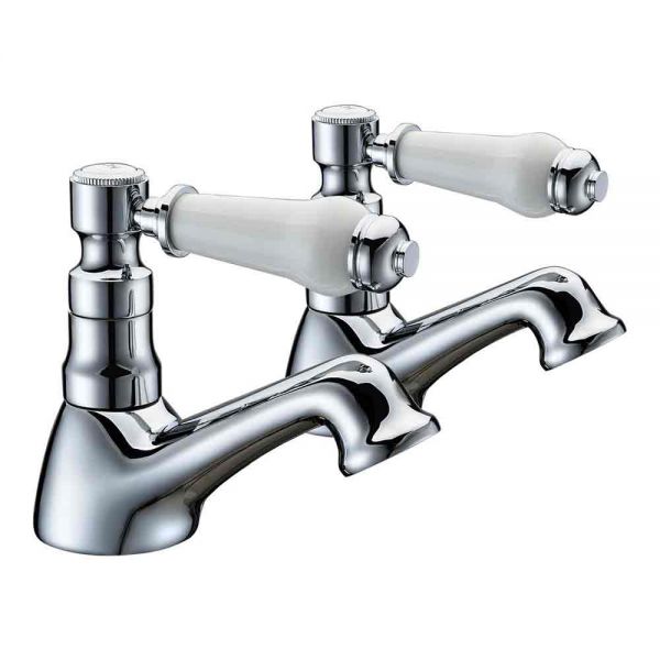 Moods Hempstead Chrome Bath Pillar Taps