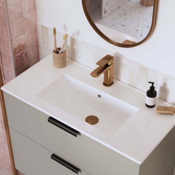 Moods Hingham Brushed Bronze Mono Basin Mixer Tap with Waste #2