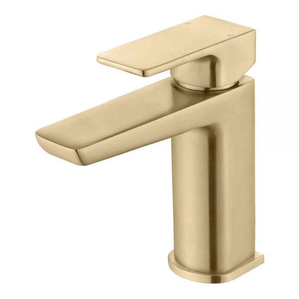 Moods Hingham Brushed Brass Mono Basin Mixer Tap with Waste