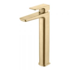 Moods Hingham Brushed Brass Tall Basin Mixer Tap