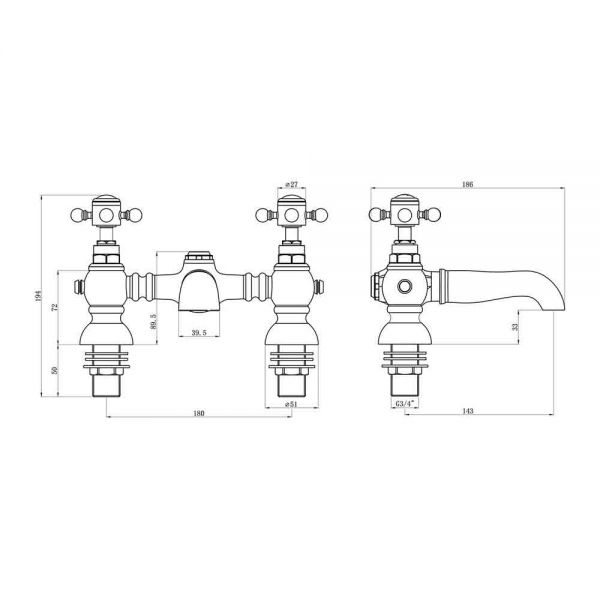 Moods Huron Chrome Bath Filler Tap #2