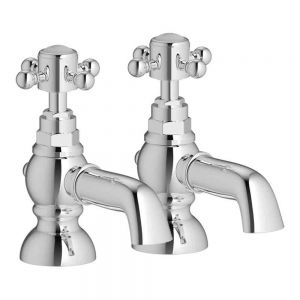 Moods Huron Chrome Bath Pillar Taps