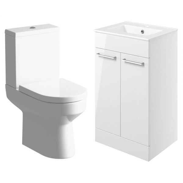 Moods Laura Toilet and 500mm Basin Unit Bathroom Suite