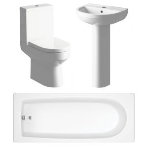 Moods Laura Toilet, Basin and 1600 Bath Bathroom Suite