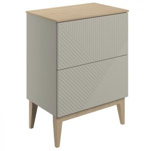 Moods Lined Matt Oat 600 Floor Standing Vanity Unit and Maple Oak Worktop