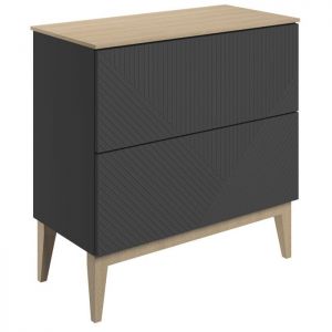 Moods Lined Graphite Grey 800 Floor Standing Vanity Unit and Maple Oak Worktop