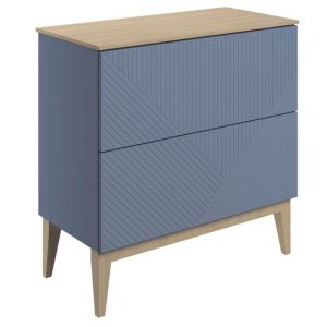 Moods Lined Smoke Blue 800 Floor Standing Vanity Unit and Maple Oak Worktop