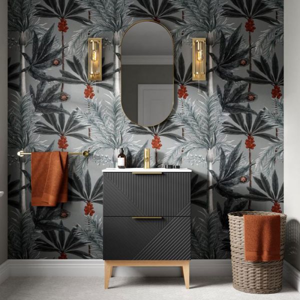 Moods Lined Graphite Grey 800 Floor Standing Vanity Unit and Basin #2