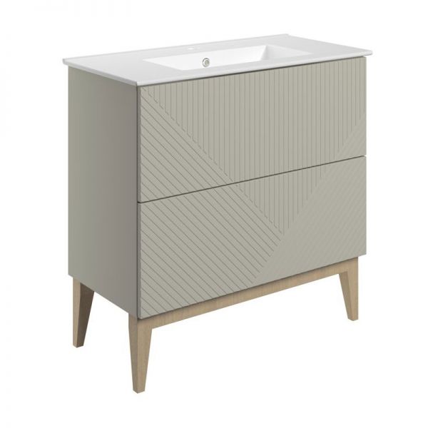 Moods Lined Matt Oat 800 Floor Standing Vanity Unit and Basin
