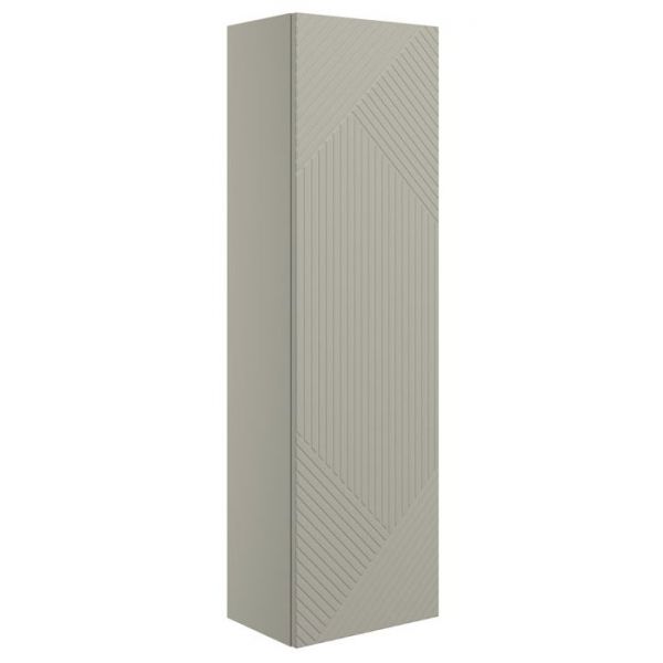 Moods Geo Warm Grey Wall Hung Tall Bathroom Storage Unit