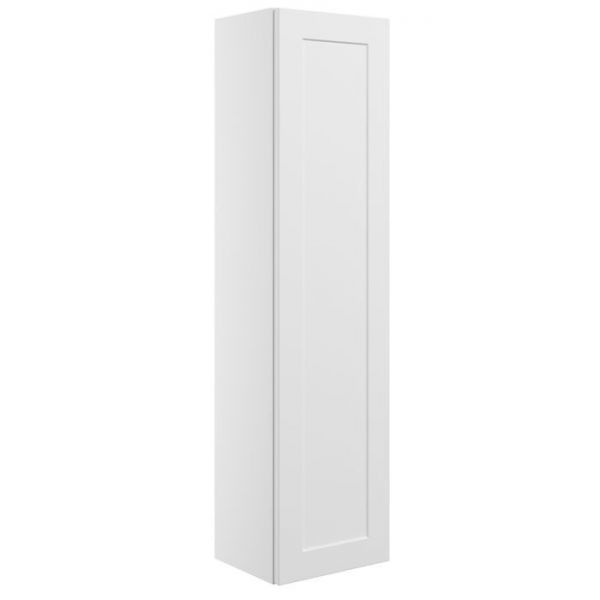 Moods Maybank Matt White Wall Hung Tall Bathroom Storage Unit