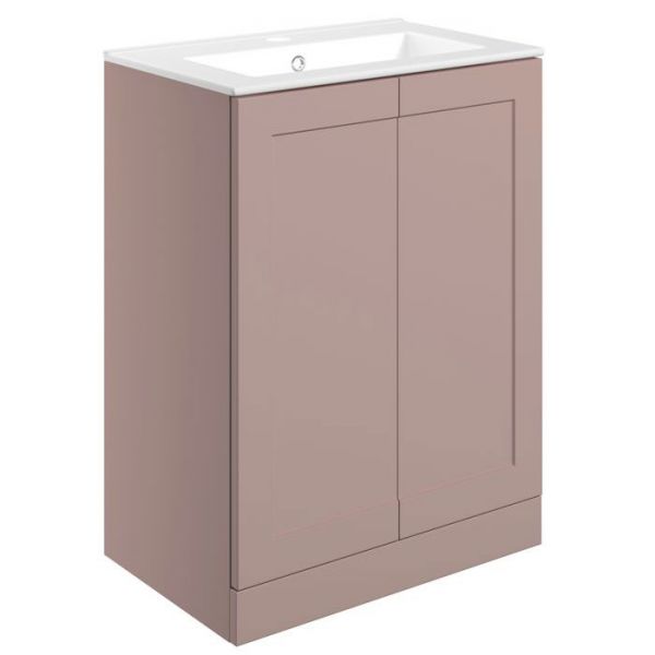 Moods Maybank 600 Matt Peony Floor Standing Vanity Unit and Basin
