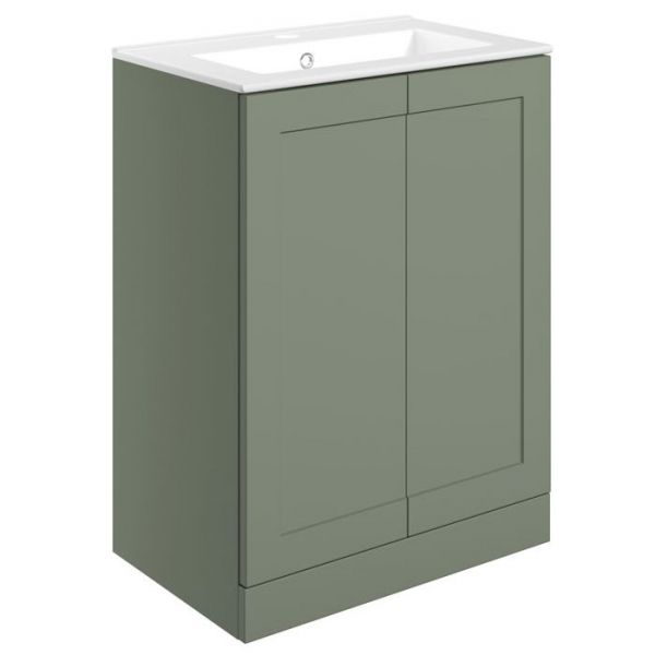 Moods Maybank 600 Reed Green Floor Standing Vanity Unit and Basin