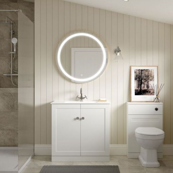 Moods Maybank 600 Matt White Floor Standing Vanity Unit and Basin #2